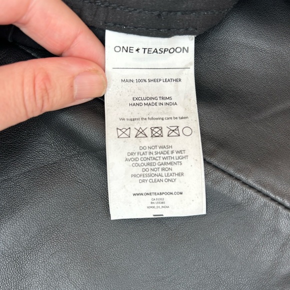 One Tea Spoon Brooklyn cropped Leather Boyfriend Pant - Picture 12 of 16